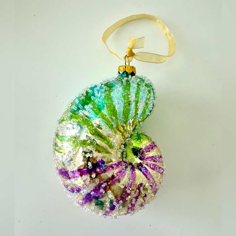 Seashell Blown Glass Ornament